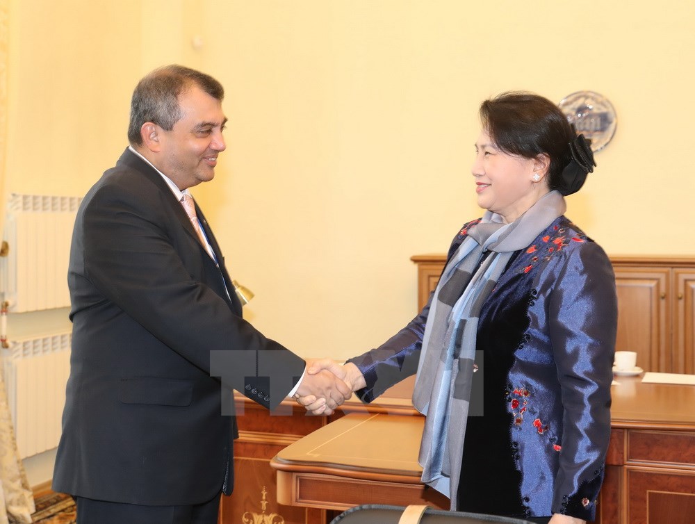 越南国会主席阮氏金银会见各国议会联盟主席萨博·乔杜里