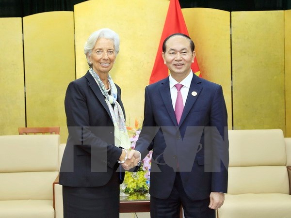 国家主席陈大光会见国际货币基金组织总裁拉加德