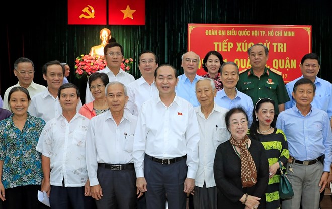 国家主席陈大光会见胡志明市选民