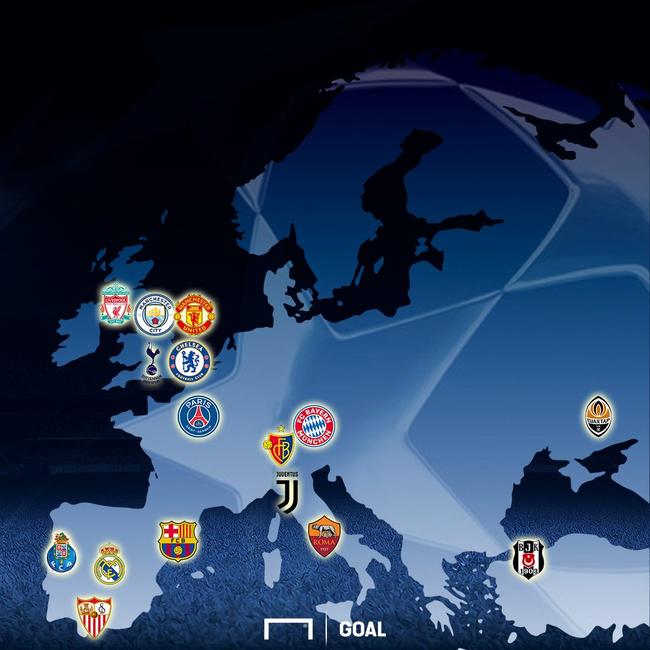 欧冠16强一览：英超5队晋级 皇马拜仁小组第2