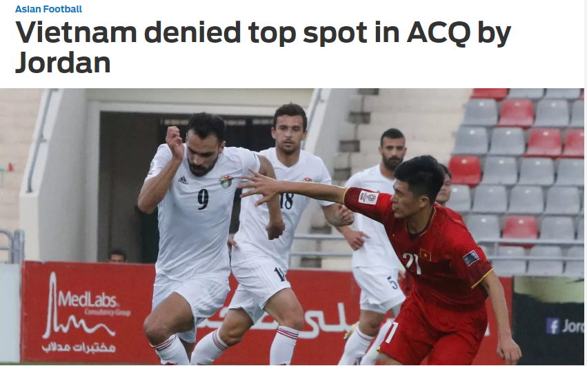 约旦媒体赞扬越南国家男足队