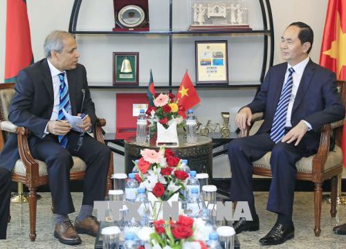 国家主席陈大光访孟期间开展双边会晤