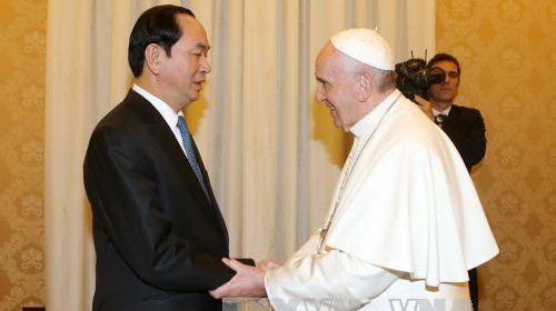 梵蒂冈教皇就越南国家主席陈大光逝世致唁电