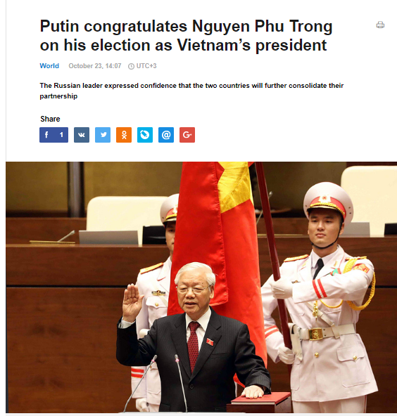 国际媒体深入报道越共中央总书记阮富仲当选国家主席