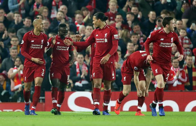 英超： 利物浦5-0大胜仍1分领跑