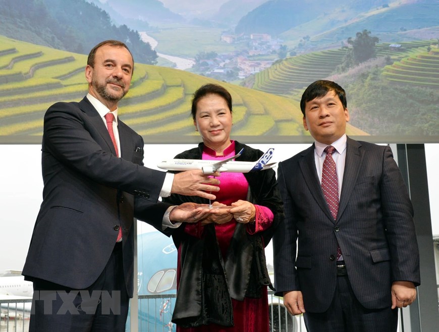 国会主席阮氏金银结束对法国的访问 启程前往比利时