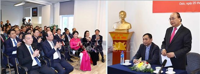越南政府总理阮春福会见旅居挪威越南人代表