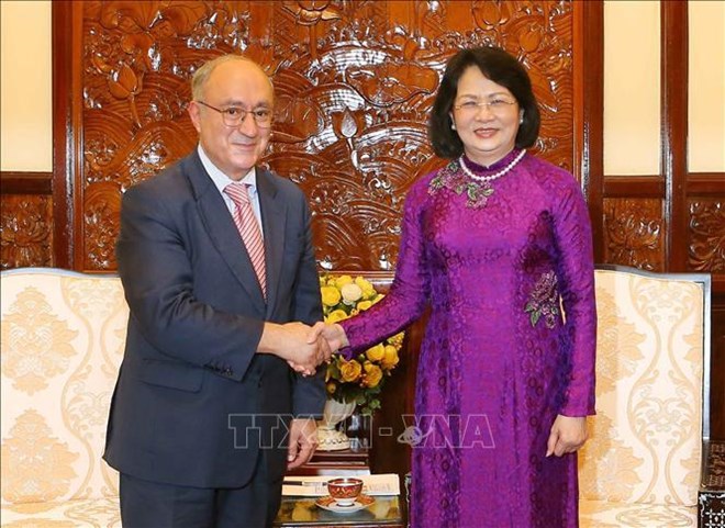 国家副主席邓氏玉盛会见德国世界大学协助组织主席