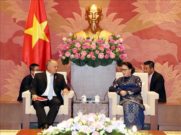 国会主席阮氏金银会见委内瑞拉统一社会主义党高级代表团