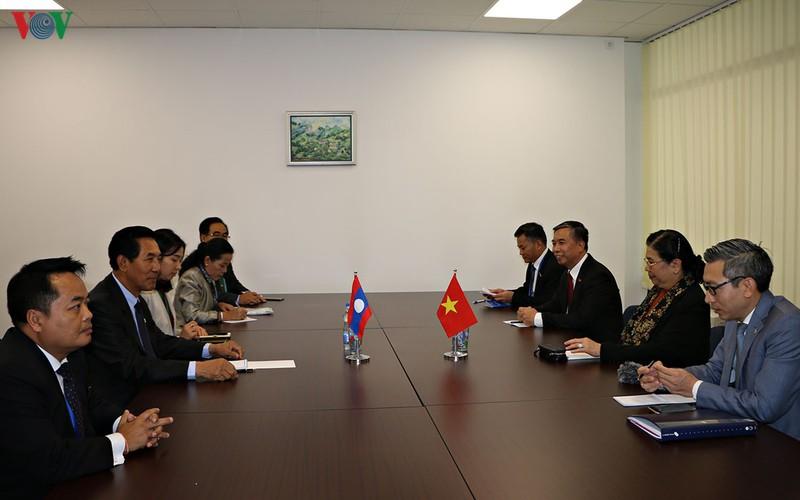 越南国会常务副主席丛氏放与IPU大会与会各国代表举行双边会晤