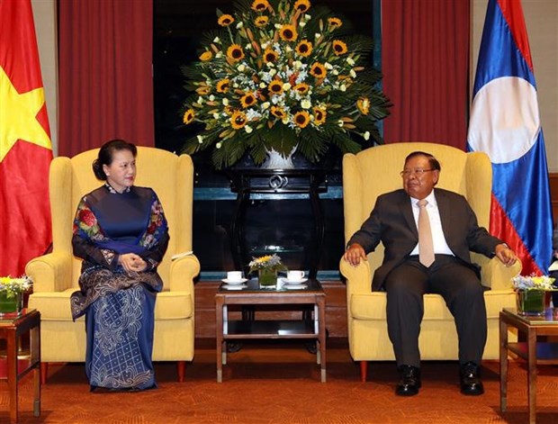 国会主席阮氏金银会见老挝人民革命党中央总书记、国家主席本扬•沃拉吉