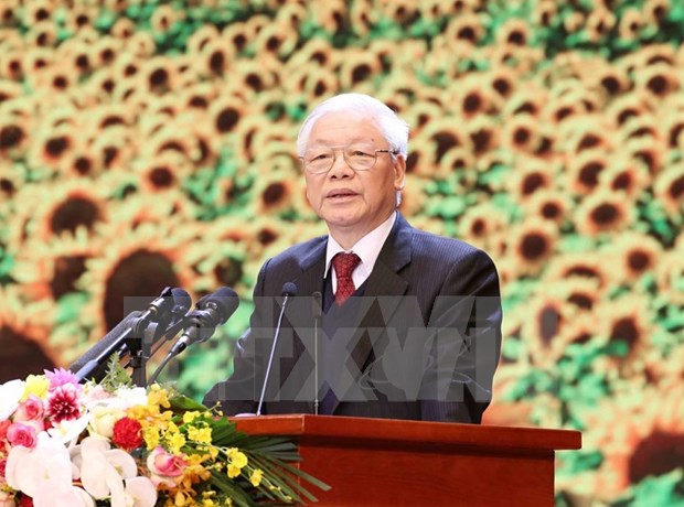 阮富仲总书记：越南共产党将带领全民和全军成功落实各项任务