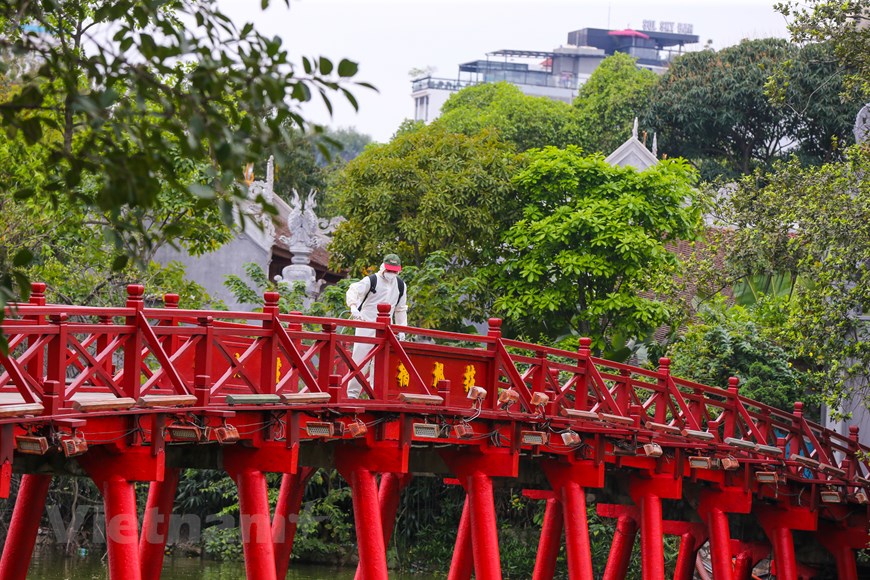 首都河内对各遗迹区展开消毒防疫工作