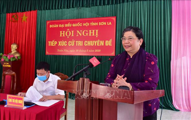 越南国会副主席丛氏放会见山罗省选民