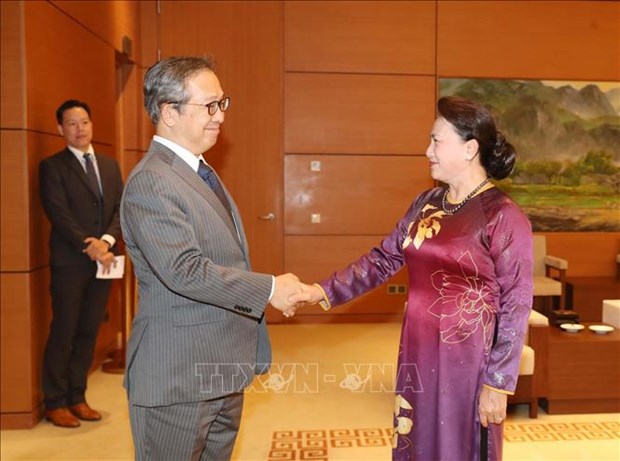 越南国会主席阮氏金银分别会见日本和柬埔寨驻越大使