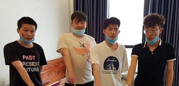 广宁省逮捕一群非法入境越南的中国通缉犯