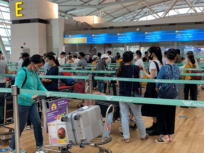 越南将滞留在韩国和新加坡的越南公民接送回国