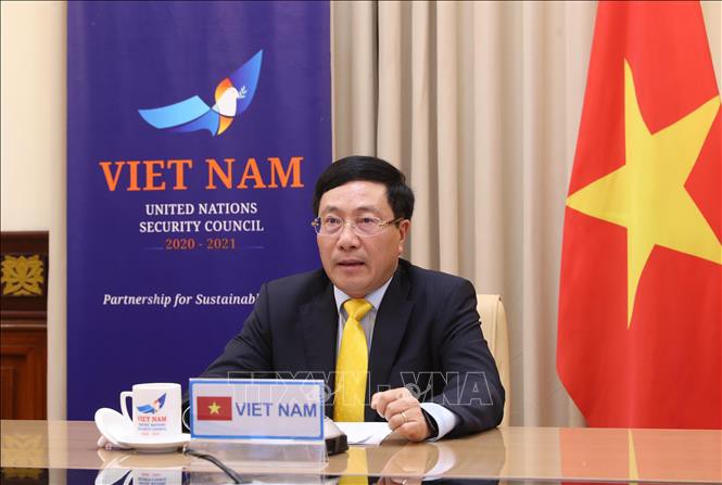 越南政府副总理范平明出席联合国安理会高级视频会议