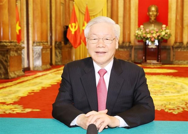 越共中央总书记、国家主席阮富仲与中共中央总书记、国家主席习近平通电话