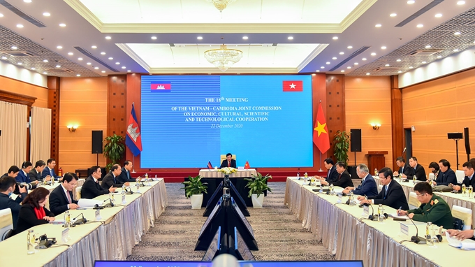 越柬经济、文化和科技混合委员会第18次会议以视频形式举行