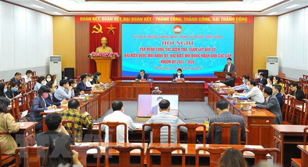 越南国会和人民议会代表选举检查监督工作在线集训会议在河内举行