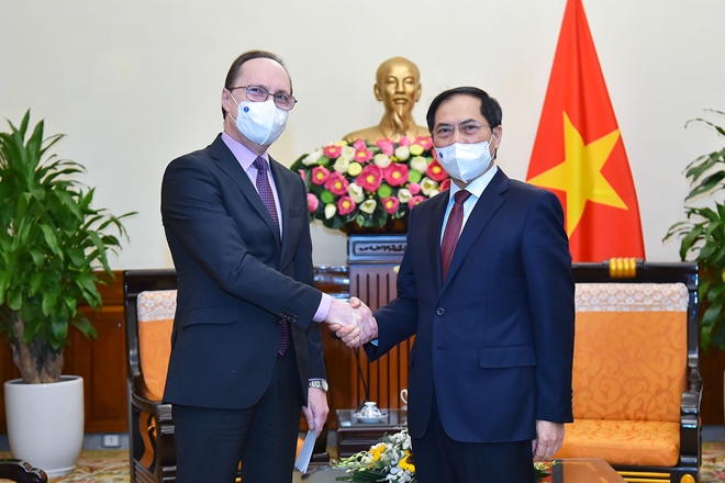 越南外交部部长裴青山会见俄罗斯驻越南大使根纳季•贝兹德科