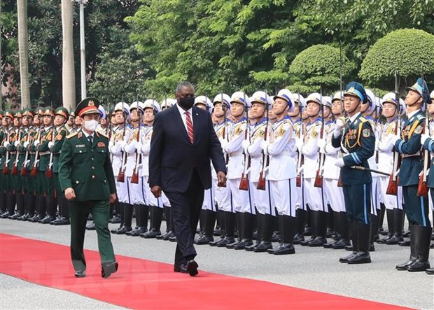 美国国防部部长奥斯汀对越南进行正式访问