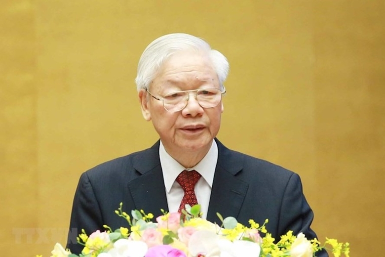 越共中央总书记阮富仲呼吁全国同胞、全军指战员和海外侨胞同心协力抗击疫情