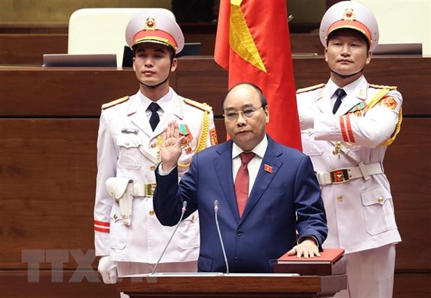 朝鲜领导人向国家主席阮春福致贺电