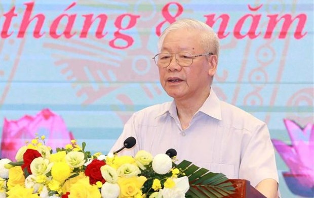 阮富仲总书记出席祖阵贯彻落实越共十三大决议行动计划的全国视频会议并发表重要讲话