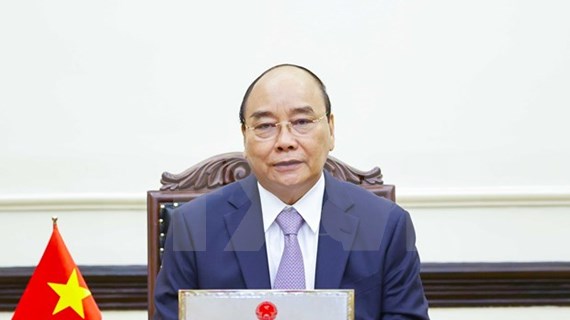越南国家主席阮春福与俄罗斯总统普京通电话