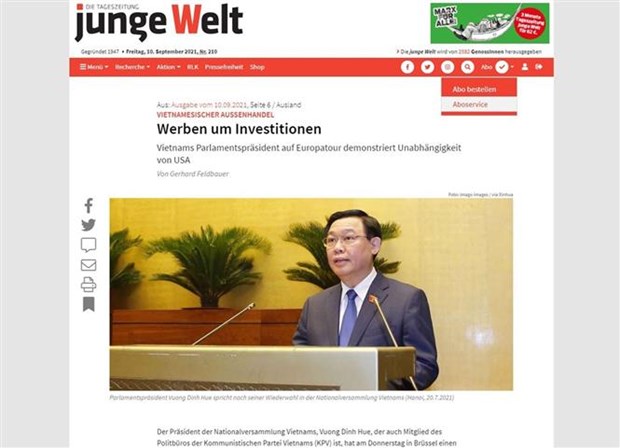 德媒：越南国会主席王廷惠的欧洲之旅展现了越南的多元化与独立政策