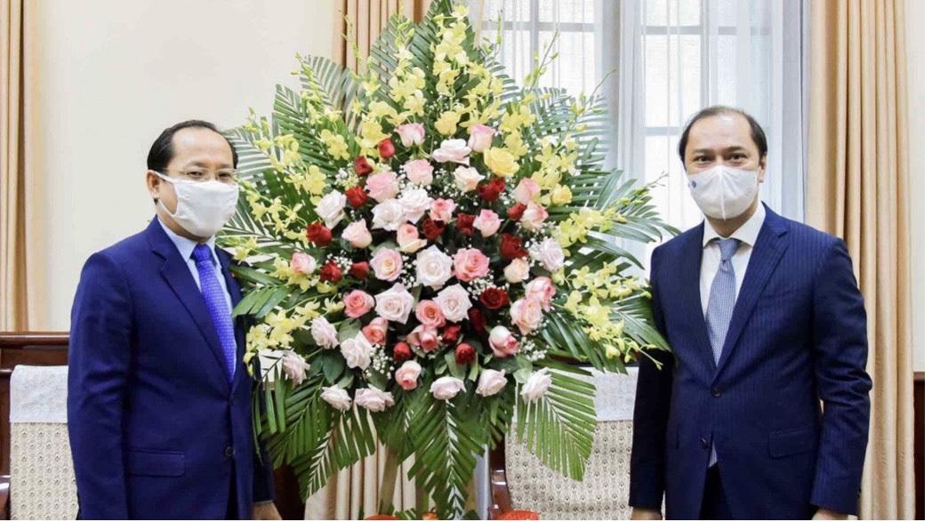 越南外交部副部长阮国勇会见柬埔寨驻越南大使查伊·纳芙斯