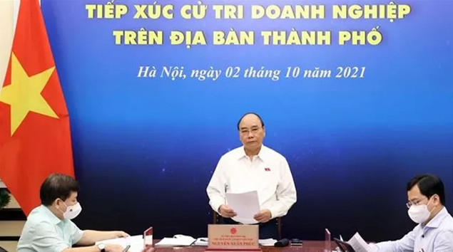 越南国家主席阮春福会见胡志明市企业界选民