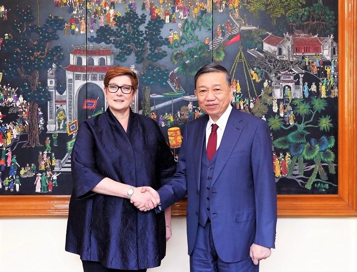 苏林大将会见澳大利亚外交部长兼妇女事务部长玛丽斯·佩恩