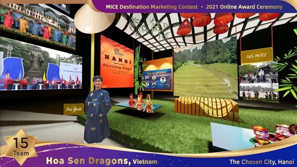 越南队在 2021年MICE目的地推广竞赛中荣获两项大奖