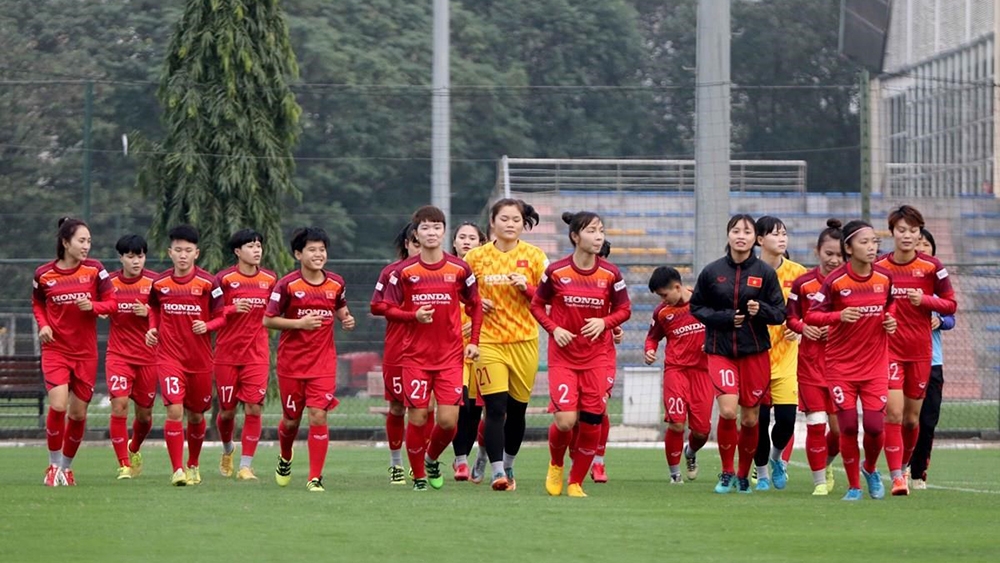 越南女足国家队为国际比赛做好准备