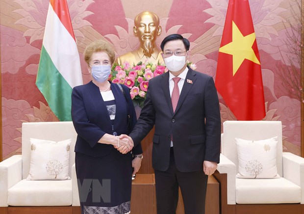 越南国会主席王廷惠会见匈牙利国会常务副主席玛特劳伊•玛尔道