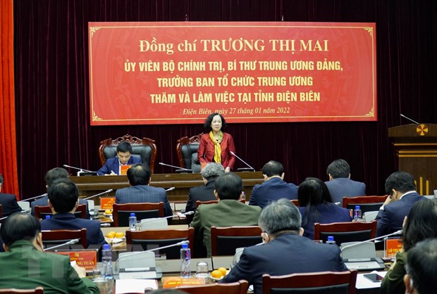 中央组织部长张氏梅走访奠边省