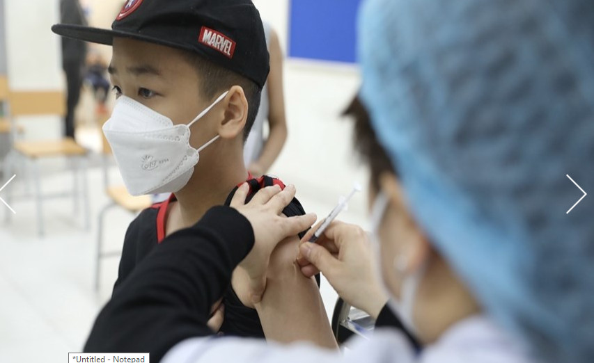 河内市为5至12岁以下儿童接种新冠疫苗（组图）