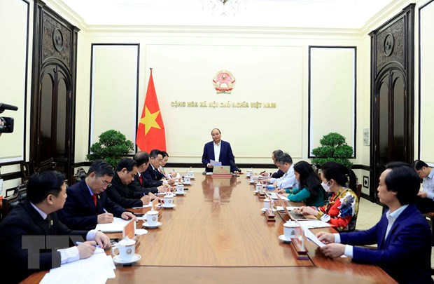 国家主席阮春福与越南红十字会中央委员会举行工作座谈会