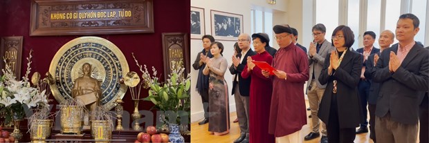 越南驻法国大使馆举行雄王祭祖仪式