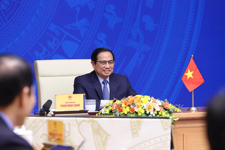 范明正总理以视频方式出席“印太经济框架”启动仪式