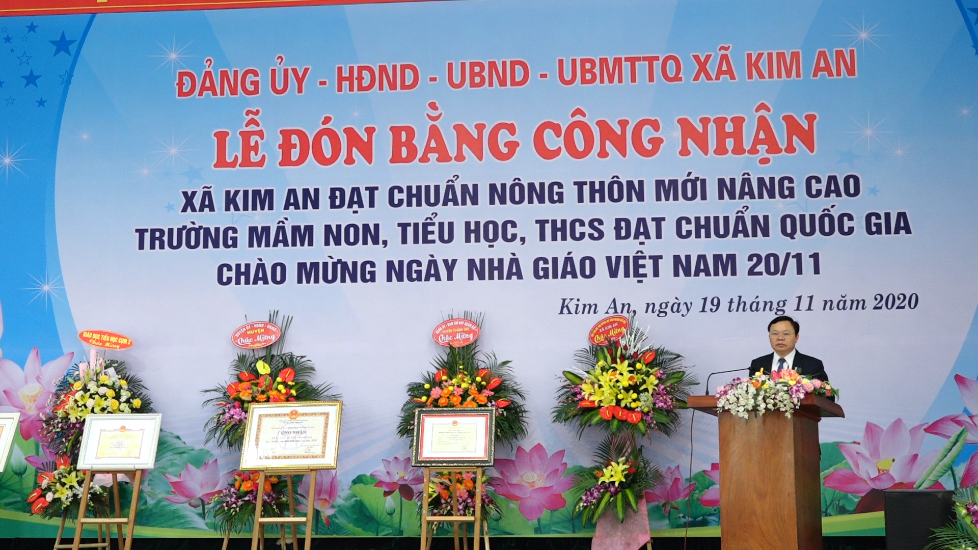 Xã Kim An đón bằng công nhận xã đạt chuẩn nông thôn mới nâng cao