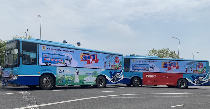 “Xe buýt siêu thị 0 đồng” tiếp tục lăn bánh đến với người lao động