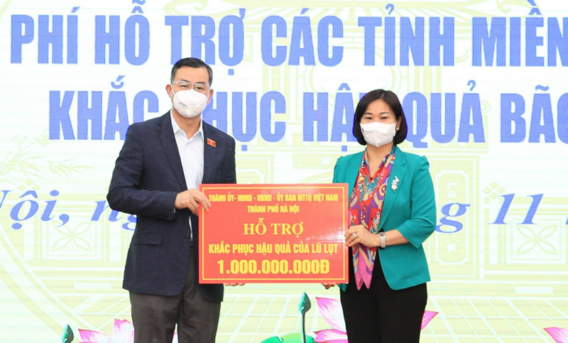 Hà Nội hỗ trợ 7 tỷ đồng cho nhân dân các tỉnh miền Trung, Tây Bắc khắc phục hậu quả bão lũ