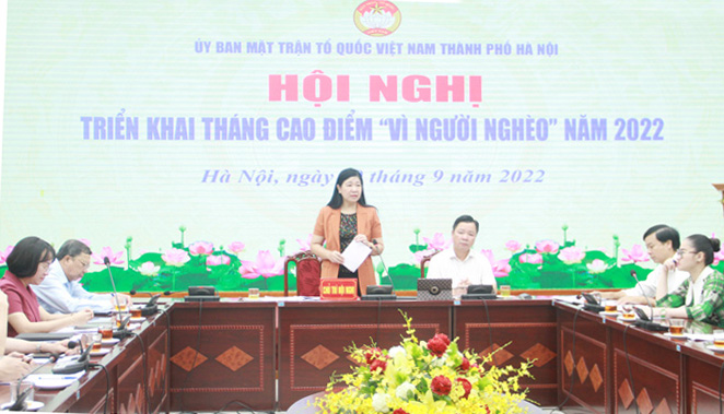 Triển khai Tháng cao điểm Vì người nghèo năm 2022