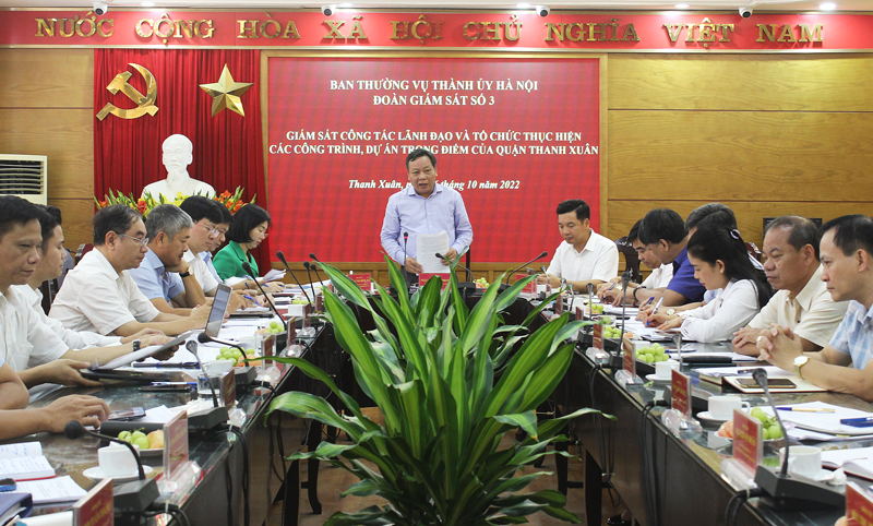 Tăng cường giám sát việc thực hiện các công trình trọng điểm tại quận Thanh Xuân