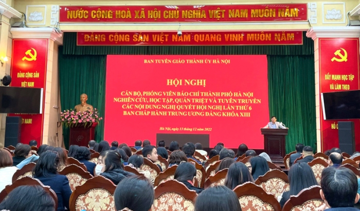 Hơn 400 cán bộ, phóng viên các cơ quan báo chí Thủ đô học tập, quán triệt Nghị quyết Trung ương 6