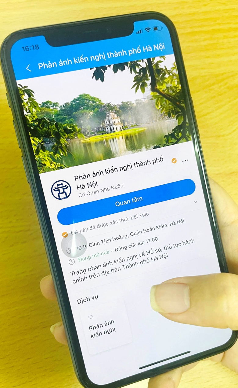 Thành phố tiếp nhận phản ánh của người dân và doanh nghiệp qua Zalo